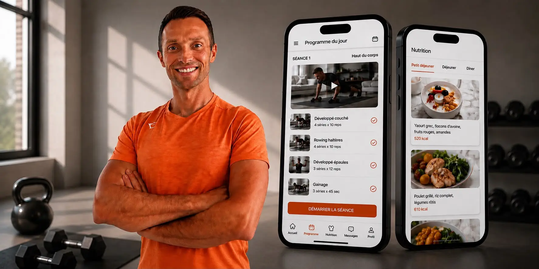 Coaching sportif à distance et en ligne - Mathieu Perez Mathieu Perez, coach sportif à distance avec séances personnalisées et conseils nutritionnels sur application